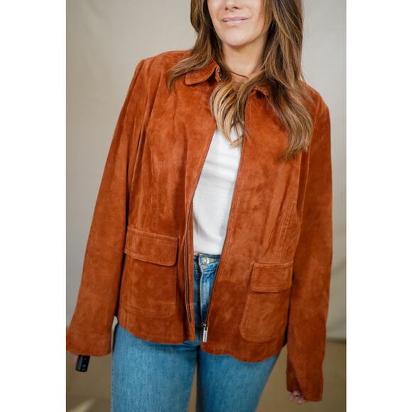 Vintage Liz Claiborne Suede Zip Front Jacket - Picture 3 of 9